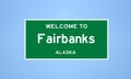 Fairbanks, Alaska city limit sign. Town sign from the USA.