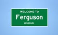 Ferguson, Missouri city limit sign. Town sign from the USA.