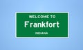 Frankfort, Indiana city limit sign. Town sign from the USA.