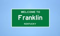 Franklin, Kentucky city limit sign. Town sign from the USA.