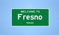 Fresno, Texas city limit sign. Town sign from the USA.