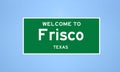 Frisco, Texas city limit sign. Town sign from the USA.