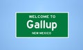 Gallup, New Mexico city limit sign. Town sign from the USA.