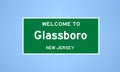 Glassboro, New Jersey city limit sign. Town sign from the USA.