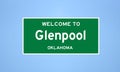 Glenpool, Oklahoma city limit sign. Town sign from the USA. Royalty Free Stock Photo