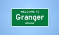 Granger, Indiana city limit sign. Town sign from the USA.