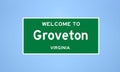 Groveton, Virginia city limit sign. Town sign from the USA. Royalty Free Stock Photo