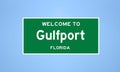 Gulfport, Florida city limit sign. Town sign from the USA. Royalty Free Stock Photo