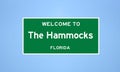 The Hammocks, Florida city limit sign. Town sign from the USA