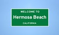 Hermosa Beach, California city limit sign. Town sign from the USA Royalty Free Stock Photo