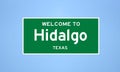 Hidalgo, Texas city limit sign. Town sign from the USA.