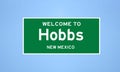 Hobbs, New Mexico city limit sign. Town sign from the USA.