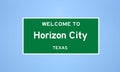 Horizon City, Texas city limit sign. Town sign from the USA