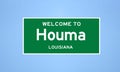 Houma, Louisiana city limit sign. Town sign from the USA. Royalty Free Stock Photo