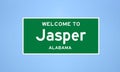 Jasper, Alabama city limit sign. Town sign from the USA.