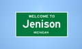 Jenison, Michigan city limit sign. Town sign from the USA. Royalty Free Stock Photo