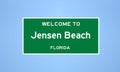 Jensen Beach, Florida city limit sign. Town sign from the USA