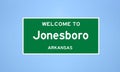 Jonesboro, Arkansas city limit sign. Town sign from the USA.