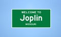 Joplin, Missouri city limit sign. Town sign from the USA.