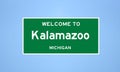 Kalamazoo, Michigan city limit sign. Town sign from the USA.
