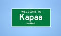 Kapaa, Hawaii city limit sign. Town sign from the USA.