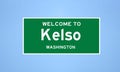 Kelso, Washington city limit sign. Town sign from the USA. Royalty Free Stock Photo