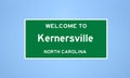 Kernersville, North Carolina city limit sign. Town sign from the USA