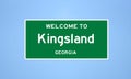 Kingsland, Georgia city limit sign. Town sign from the USA.