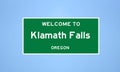 Klamath Falls, Oregon city limit sign. Town sign from the USA