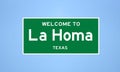 La Homa, Texas city limit sign. Town sign from the USA.