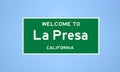 La Presa, California city limit sign. Town sign from the USA.