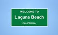 Laguna Beach, California city limit sign. Town sign from the USA