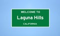 Laguna Hills, California city limit sign. Town sign from the USA