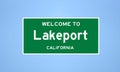 Lakeport, California city limit sign. Town sign from the USA. Royalty Free Stock Photo