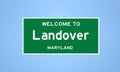 Landover, Maryland city limit sign. Town sign from the USA. Royalty Free Stock Photo