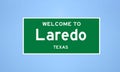 Laredo, Texas city limit sign. Town sign from the USA.