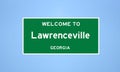 Lawrenceville, Georgia city limit sign. Town sign from the USA
