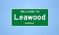 Leawood, Kansas city limit sign. Town sign from the USA. Royalty Free Stock Photo