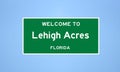 Lehigh Acres, Florida city limit sign. Town sign from the USA