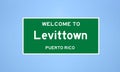 Levittown, Puerto Rico city limit sign. Town sign from the USA. Royalty Free Stock Photo