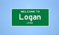 Logan, Utah city limit sign. Town sign from the USA.