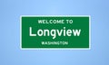 Longview, Washington city limit sign. Town sign from the USA. Royalty Free Stock Photo