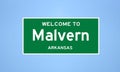 Malvern, Arkansas city limit sign. Town sign from the USA.
