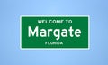 Margate, Florida city limit sign. Town sign from the USA.