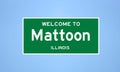 Mattoon, Illinois city limit sign. Town sign from the USA.