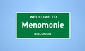 Menomonie, Wisconsin city limit sign. Town sign from the USA.