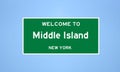 Middle Island, New York city limit sign. Town sign from the USA