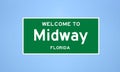 Midway, Florida city limit sign. Town sign from the USA.