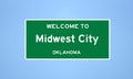 Midwest City, Oklahoma city limit sign. Town sign from the USA