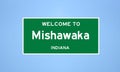 Mishawaka, Indiana city limit sign. Town sign from the USA. Royalty Free Stock Photo